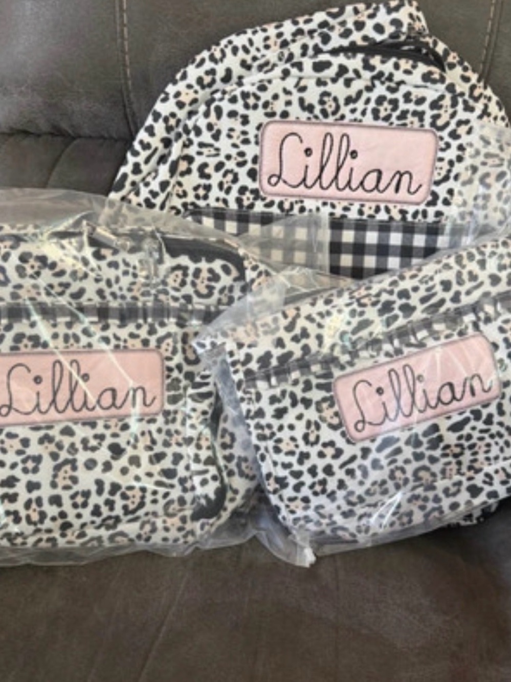 Kids Leopard Print Bottoms in White and Black - Personalized Lillian